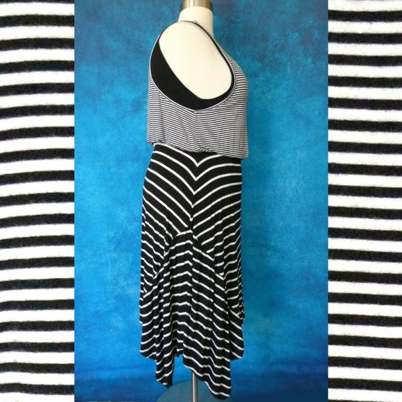 Style & Co. Black White Striped Tank Dress 2X - Picture 7 of 9